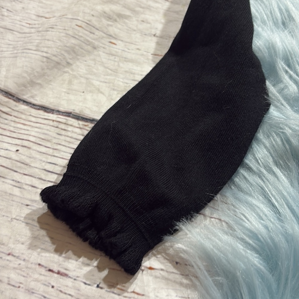 Max Studio Black Ruffle Trim Sweater sz S - Picture 4 of 7